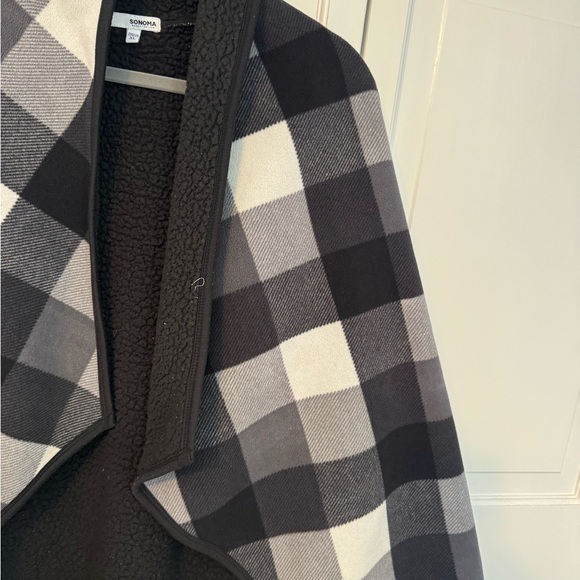 Trendy Sheek Cozy Plaid Open Front Women's Jacket. Like New. XL - Picture 3 of 13